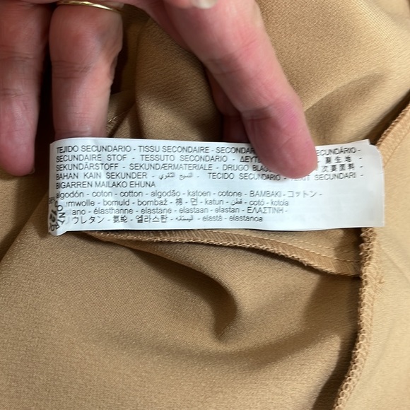 Zara Pullover Sweatshirt Tan Woven Oversized Women's Size XS Hoodie NWT - Picture 6 of 12